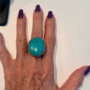 Turquoise and Silver Statement Ring